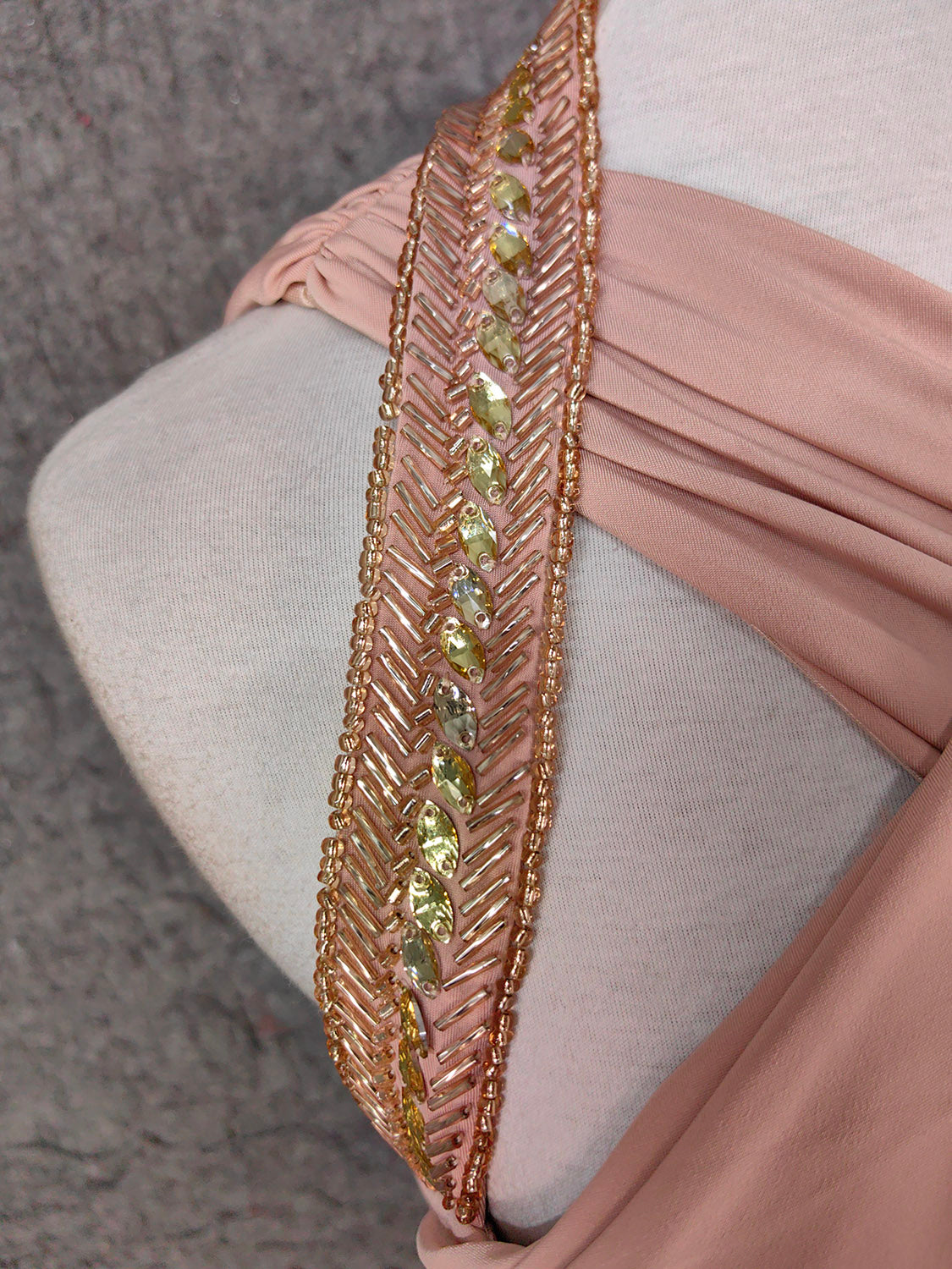 Stunning Pink Sleeveless Cross Neck Beaded Satin Long Formal Prom Dresses