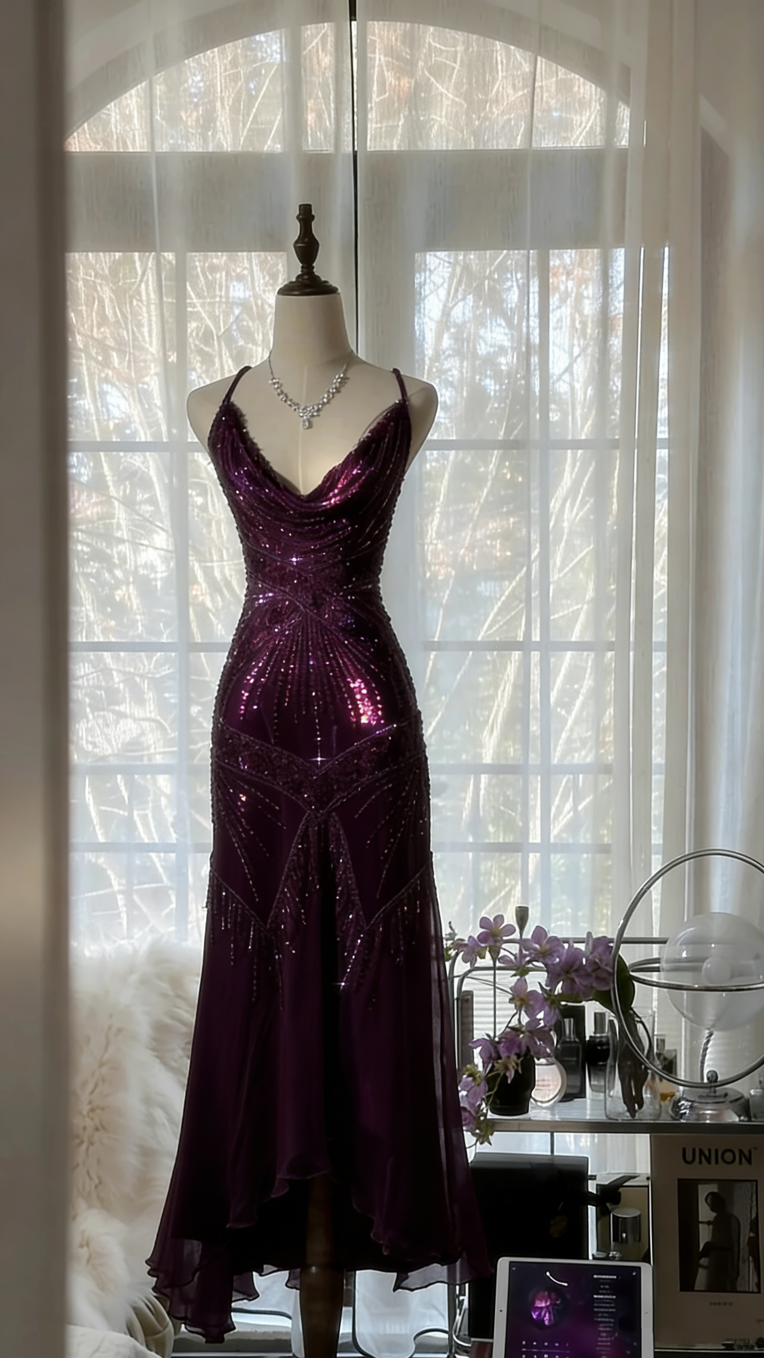Stunning Pink Backless Beaded Chiffon Long Prom Dress