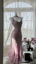 Stunning Purple Chiffon Beaded Prom Dress