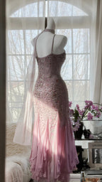 Stunning Purple Chiffon Beaded Prom Dress