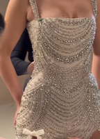 Stunning Spaghetti Straps Bodycon Birthday Dresses Beaded Short Formal Prom Dresses Fashion Homecoming Dresses