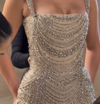 Stunning Spaghetti Straps Bodycon Birthday Dresses Beaded Short Formal Prom Dresses Fashion Homecoming Dresses
