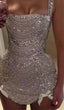 Stunning Spaghetti Straps Bodycon Birthday Dresses Beaded Short Formal Prom Dresses Fashion Homecoming Dresses