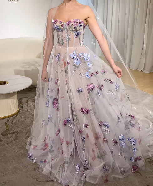 Stylish Lace Long A Line Formal Prom Dresses Formal Evening Dresses