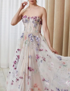Stylish Lace Long A Line Formal Prom Dresses Formal Evening Dresses