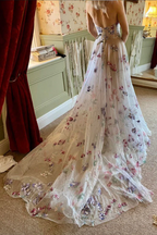 Stylish Lace Long A Line Formal Prom Dresses Formal Evening Dresses