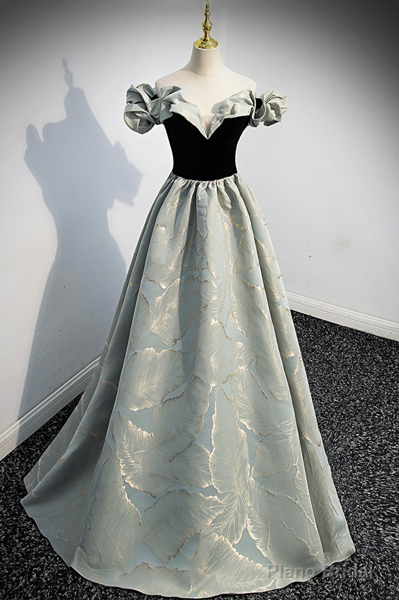 Stylish Satin Long A-Line Prom Dress, Off the Shoulder Evening Party Dress Secondary image