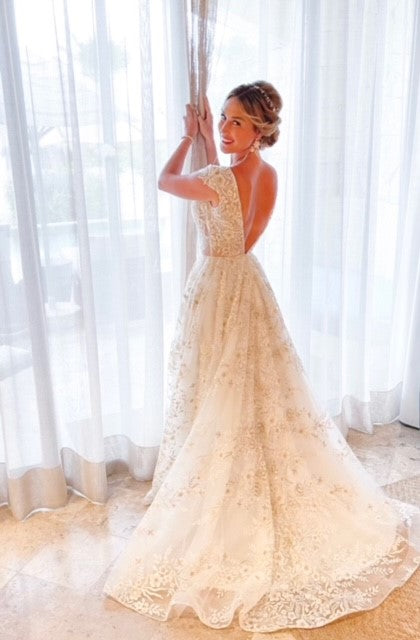 Stylish V Neck Tulle Applique Long Formal Prom Dresses