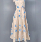 Sweet A-Line 3D Floral Embroidery Tulle Long Formal Prom Dresses
