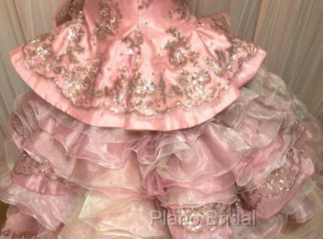 Sweet A-Line Strapless Satin Tulle Sequined Wedding Dresses Beaded Diamond Long Ball Gown