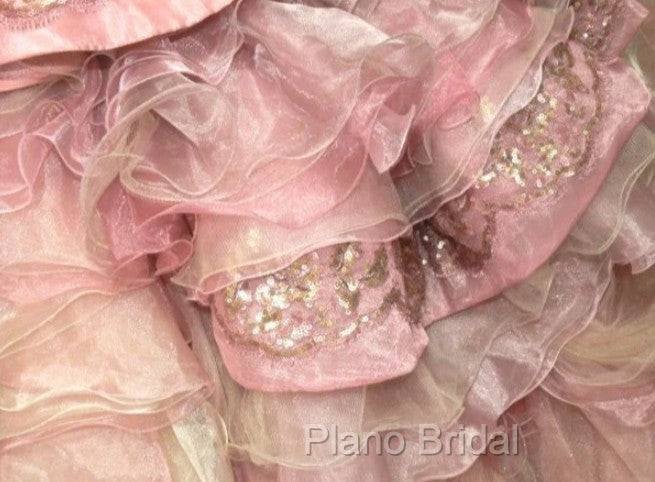 Sweet A-Line Strapless Satin Tulle Sequined Wedding Dresses Beaded Diamond Long Ball Gown