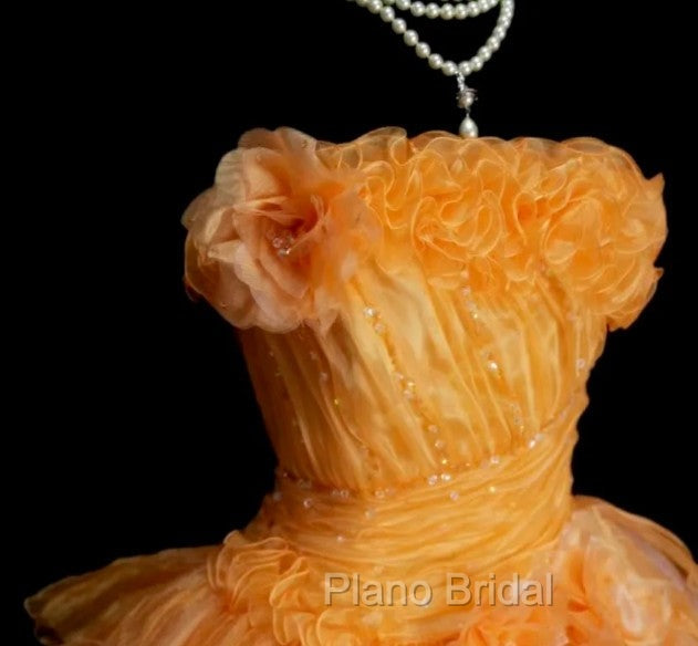 Sweet A-Line Strapless Tulle Long Ball Gown Evening Dresses