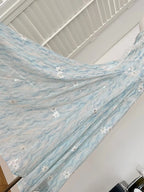 Sweet Blue And White Gradient A-Line Halter Neck Chiffon Long Formal Prom Dresses