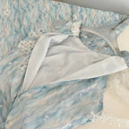 Sweet Blue And White Gradient A-Line Halter Neck Chiffon Long Formal Prom Dresses