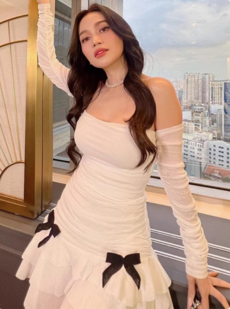 Sweet Bow Pleated Mesh Ruffle Hip Birthday Skirt Homecoming Dresses Secondary image