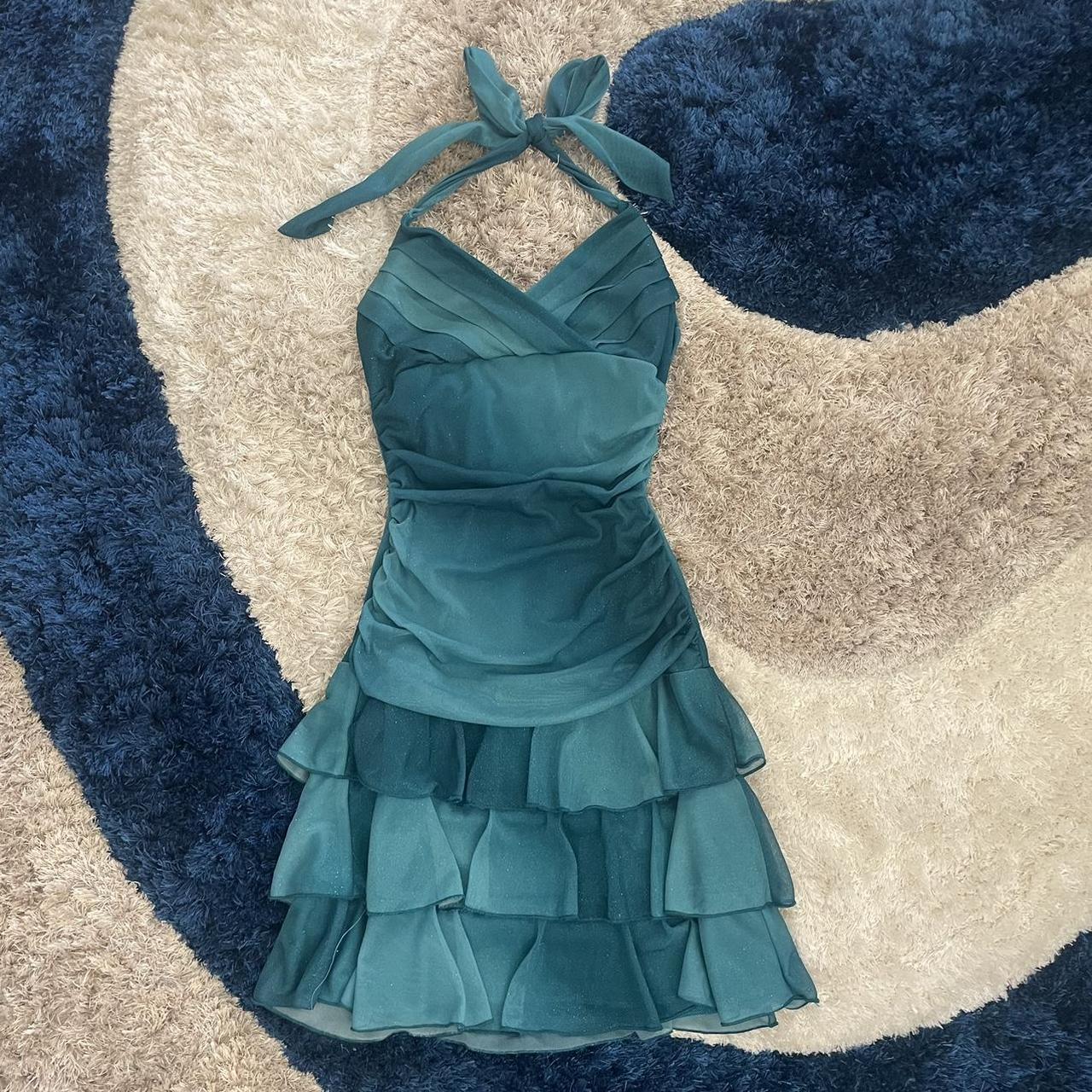 Sweet Glitter Halterneck V-Neck Ruffled Mini 16Th Birthday Homecoming Dresses Secondary image