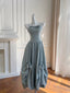 Sweet Light Blue Bud Strappy Bow Formal Prom Dresses