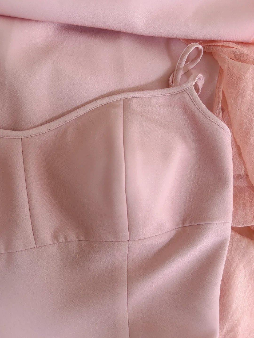 Sweet Pink A-Line Strap Chiffon Long Formal Prom Dresses