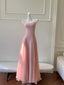 Sweet Pink A-Line Strap Chiffon Long Formal Prom Dresses