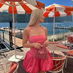 Sweet Pink Halter Neck Flower Bud Skirt 17Th Birthday Homecoming Dresses