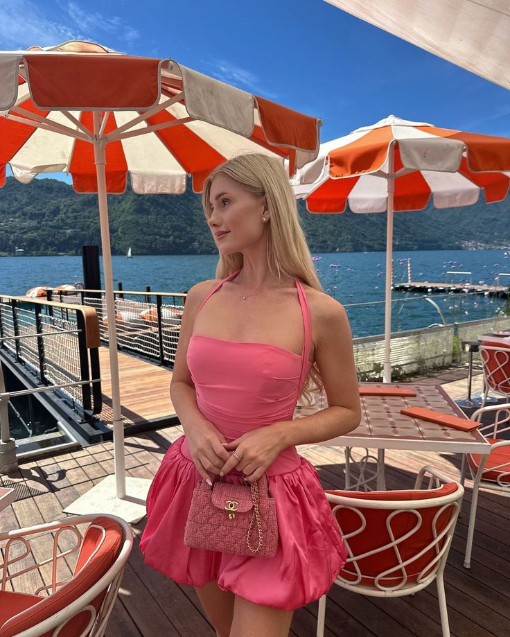 Sweet Pink Halter Neck Flower Bud Skirt 17Th Birthday Homecoming Dresses Main image