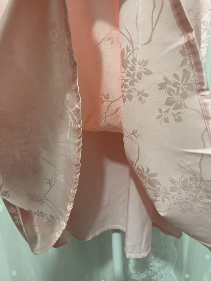 Sweet Pink Spaghetti Strap Embroidered Jacquard Satin Formal Prom Dresses