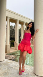 Sweet Pink Tube Top Flower Bud 17Th Birthday Homecoming Dresses