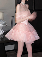 Sweet Pink Tulle Birthday Dresses Tulle Puff Homecoming Dresses