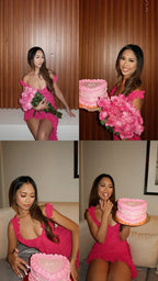 Sweet Ruffled Low-Cut Pink Backless Birthday Short Skirt Homecoming Dresses