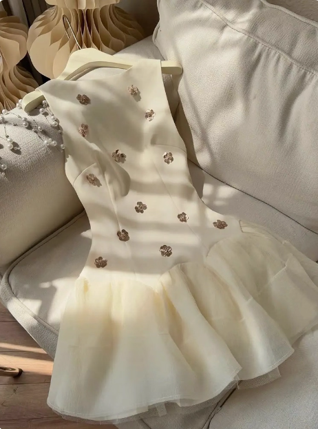 Sweet Sleeveless Floral Satin Tulle Mini 17Th Birthday Homecoming Dresses