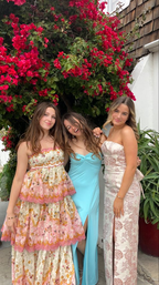 Sweet Straps Tiered A-Line Long Party Dresses