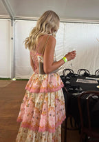 Sweet Straps Tiered A-Line Long Party Dresses