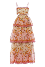 Sweet Straps Tiered A-Line Long Party Dresses