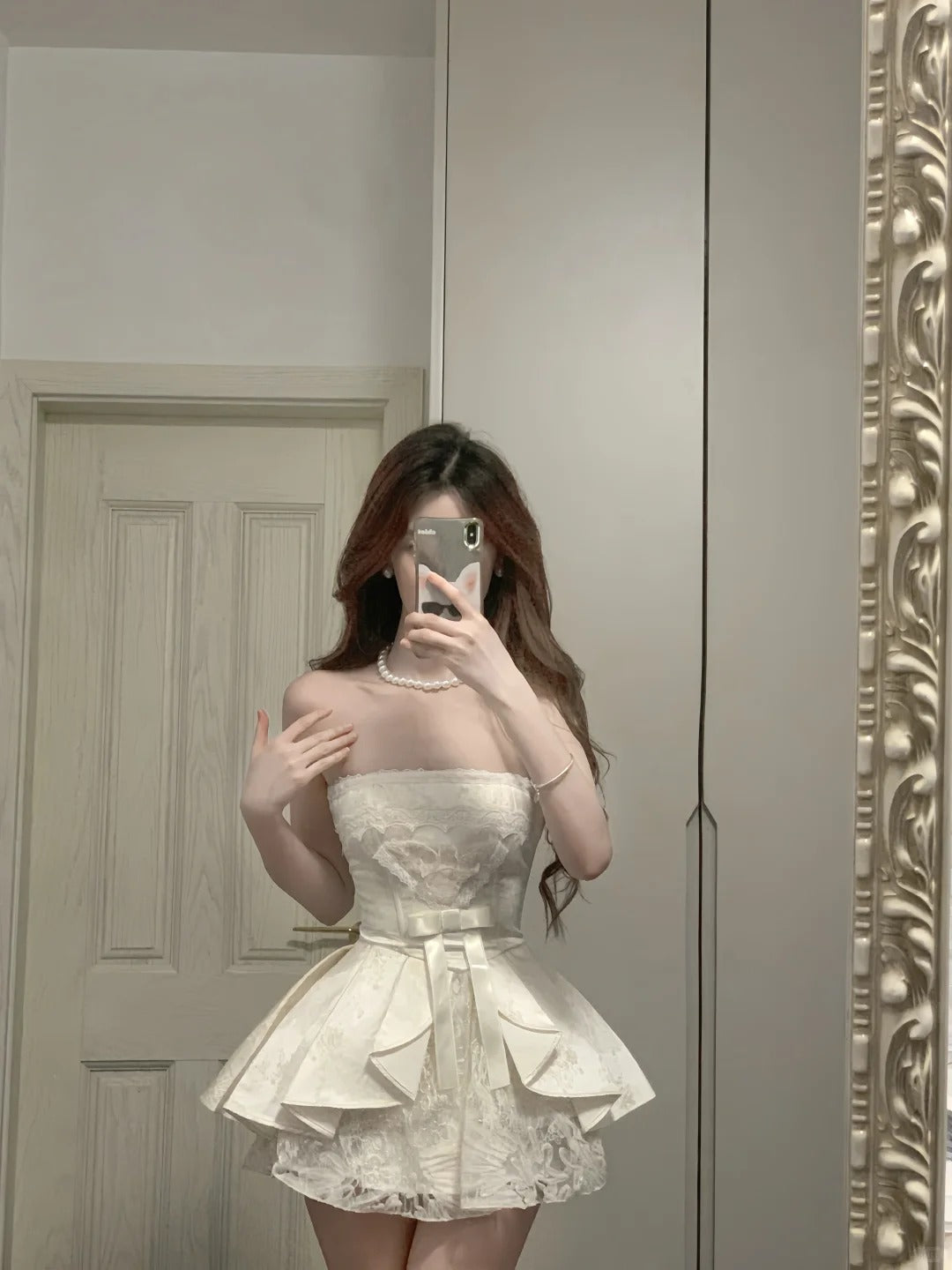 Sweet Tube Top Bow Lace Waist Mini 17Th Birthday Homecoming Dresses