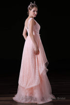 Sweet Tulle & Lace Bateau Neckline Floor-length A-line Prom Dresses With Belt