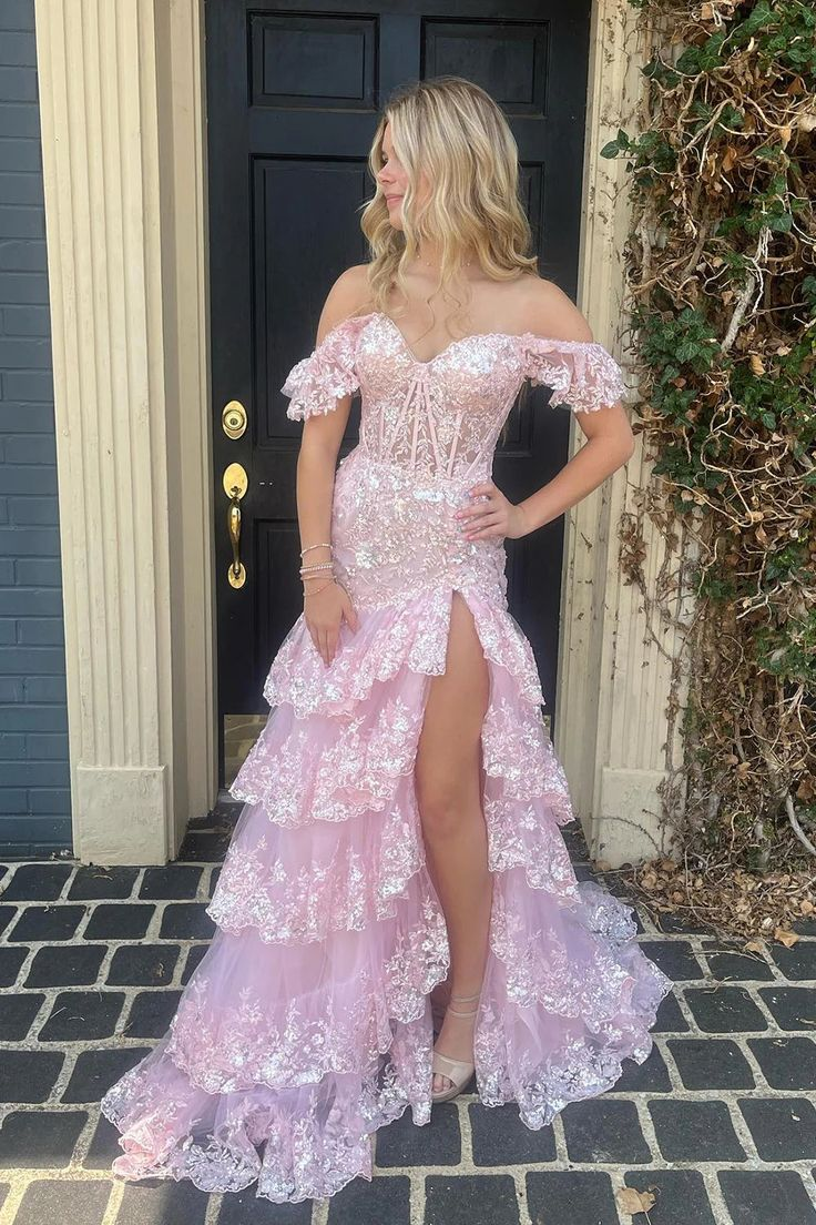 Sweet Tulle Formal Prom Dresses Ruffles Pleated Pink Birthday Outfit