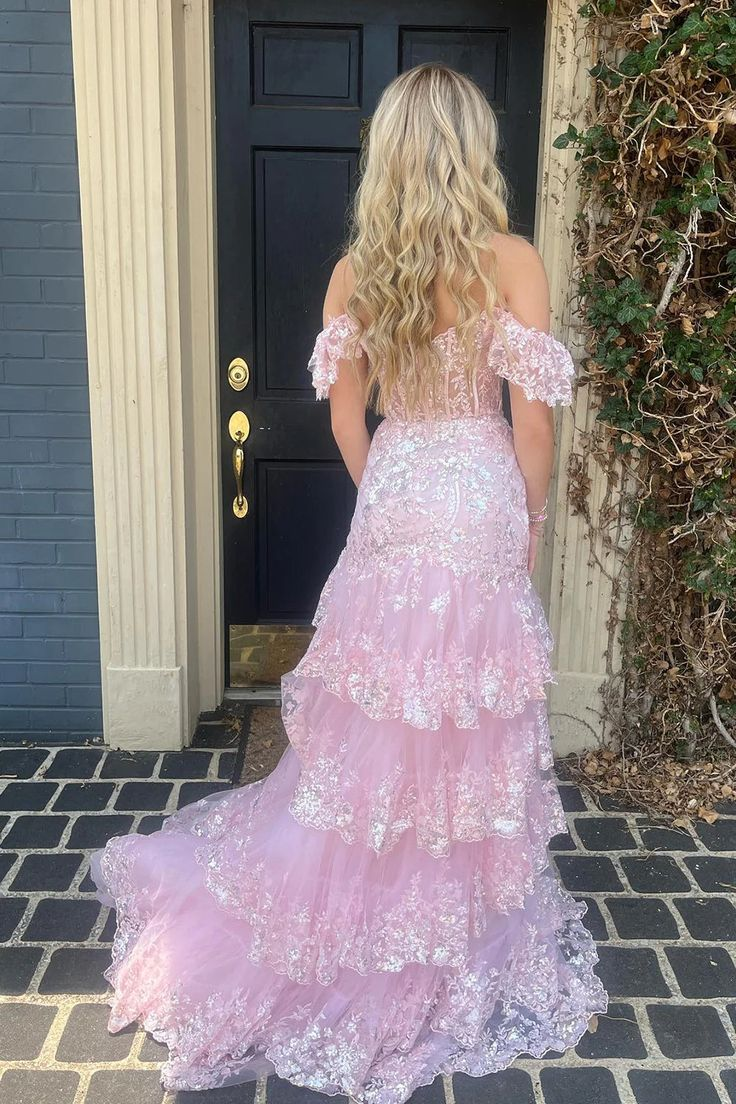 Sweet Tulle Formal Prom Dresses Ruffles Pleated Pink Birthday Outfit