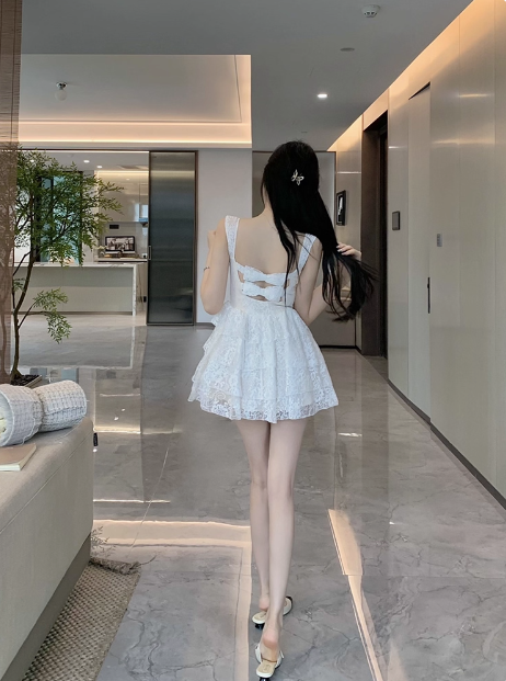 Sweet White Lace Strapless A-Line 17Th Birthday Homecoming Dresses