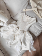 Sweet White Bow Satin Lace Ruffled 17Th Birthday Homecoming Dresses