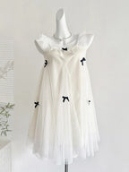 Sweet White Lace Ruffled Tulle Short 16Th Birthday Dresses