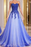 Sweetheart A-Line Lace Tulle Long Formal Prom Dresses, Formal Dresses