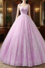 Sweetheart A-Line Tulle Long Formal Prom Dresses Sleeveless Quinceanera Dresses