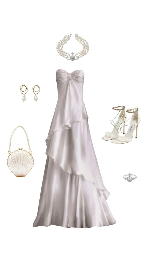Sweetheart A Line White Long Formal Prom Dresses Party Dresses