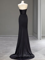 Sweetheart Black Mermaid Formal Dresses Strapless Long Formal Prom Dresses