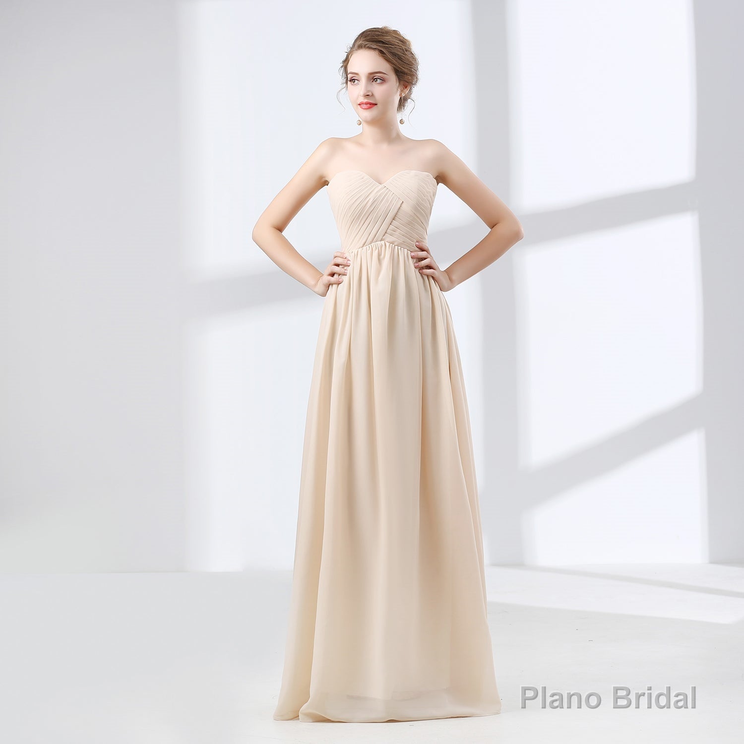 Sweetheart Chiffon A Line Bridesmaids Dresses