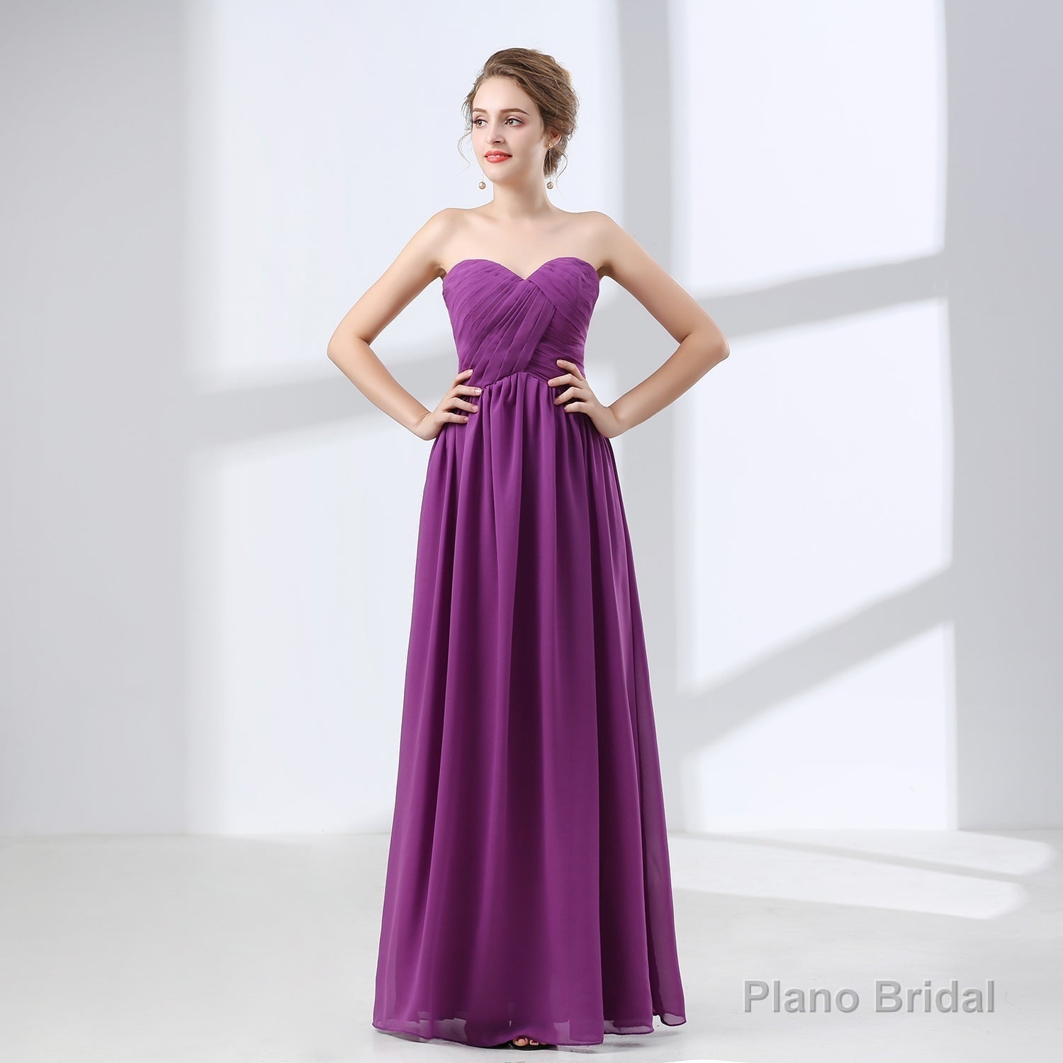 Sweetheart Chiffon A Line Bridesmaids Dresses