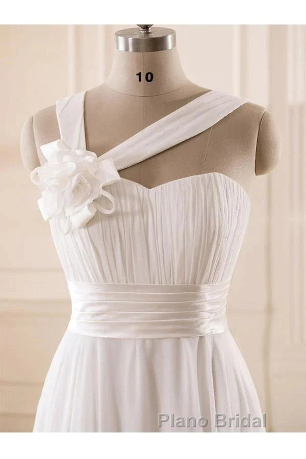 Sweetheart Chiffon Handmade Flower Wedding Dresses