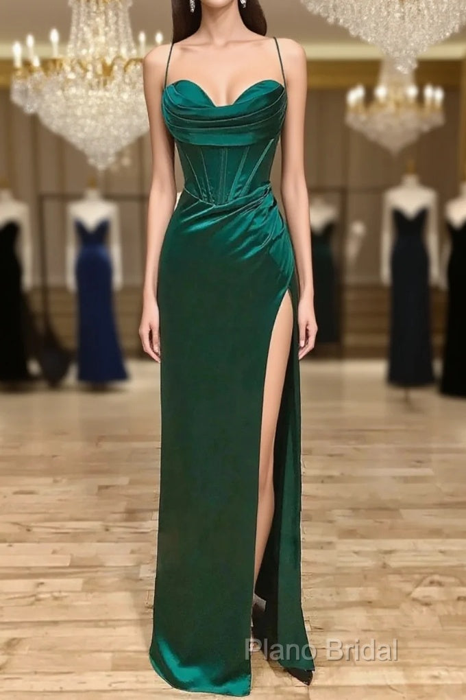 Sweetheart Neck Green Mermaid Long Formal Prom Dresses Main image