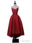 Sweetheart Neck High-Low Satin Lace-Up Back Prom Dress