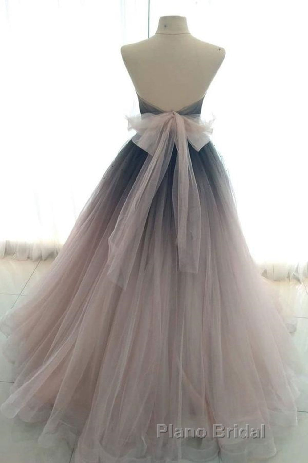 Sweetheart Neck Open Back Ombre Long Formal Prom Dress, Ombre Formal Evening Dress Secondary image
